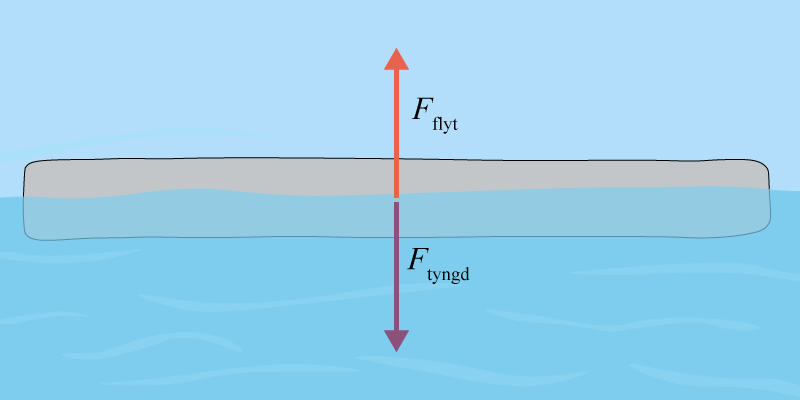 Flytbryggan flyter med hjälp av Arkimedes princip